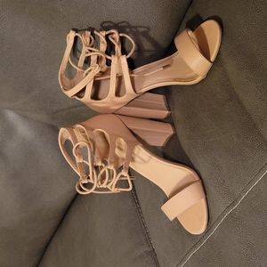 Nude Block Heels